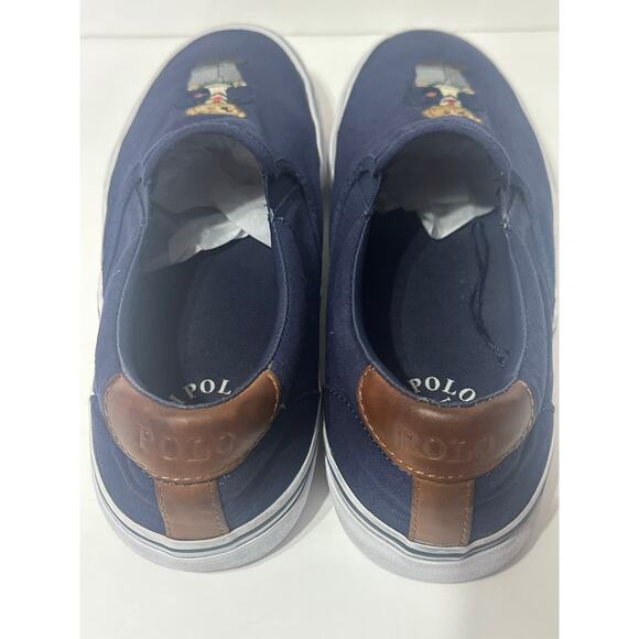 POLO RALPH LAUREN Navy Thompson III Bear Slip On Sneaker Men 8.5 Preppy Academia main image 5